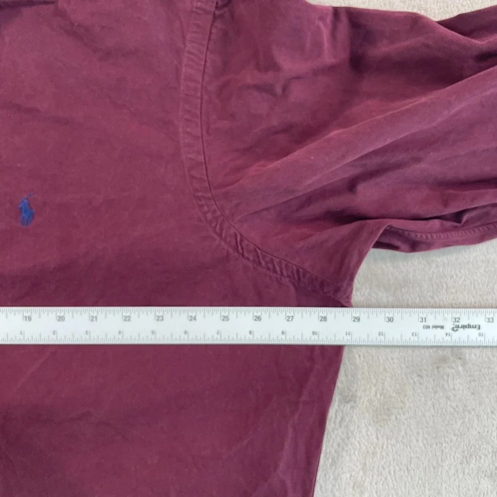 Polo Ralph Lauren Oxford Shirt Men 2XL Maroon Classic Fit Pony Long Sleeve Prepp